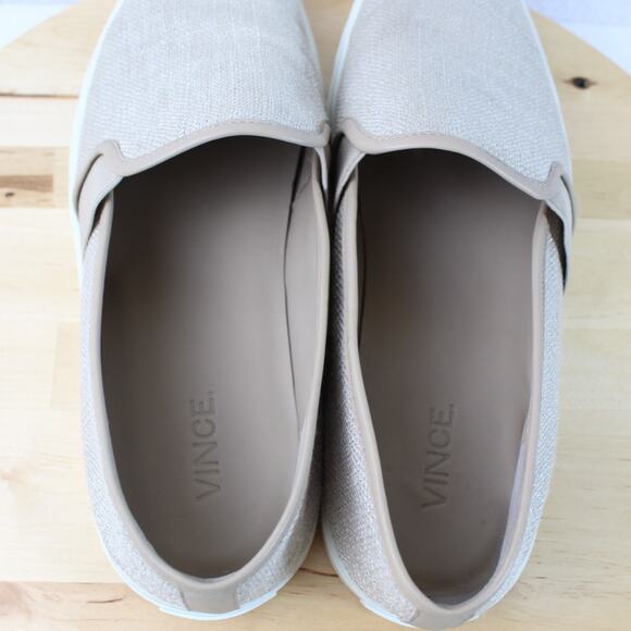 Vince Slip On Loafer Womens 8.5 Beige Shoe Comfort Career Preppy Modern - Picture 5 of 13